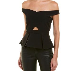 Parker Davina Off Shoulder Cutout Top - Black